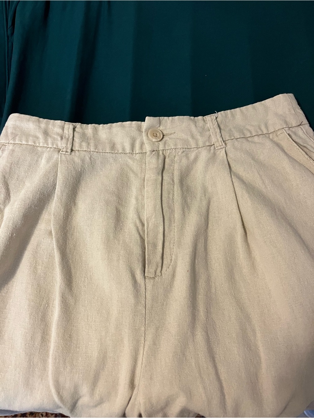 Ivory linen trousers